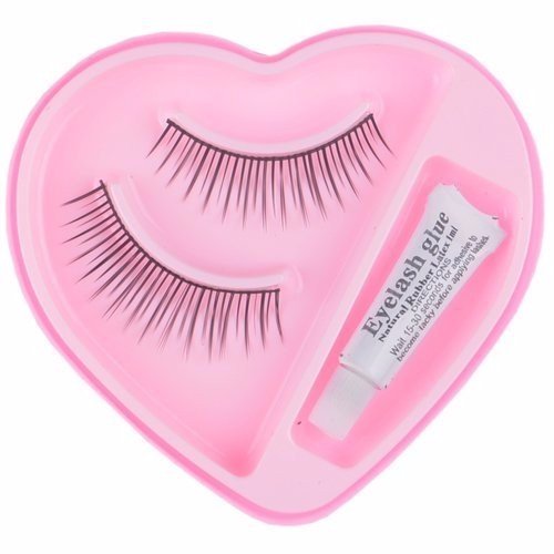 FOK Soft Natural Black Thick Long False Eyelashes With Glue Makeup Extension Fake Eyelashes RS.126 (59.00% Off) - Amazon
