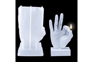 FineInno OK Gesture Candle Mould, 3D Hand Shape Resin Mould, OK Finger Silicone Mould for Soap, Candle Making, DIY Plaster Sculpture Clay Crafts, Home Decor (OK Gesture)