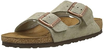 Birkenstock Arizona, Sandales Bout ouvert mixte adulte, Beige (Taupe), 41 EU (étroit)