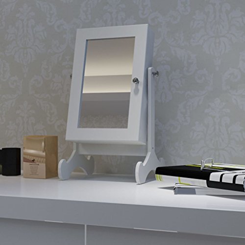 vidaXL Schmuckschrank Standschrank Holzschrank Box Organizer mit Spiegel - 2
