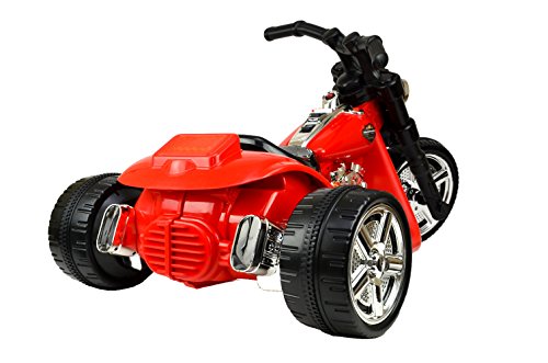 Kinderfahrzeug - Elektro Kindermotorrad- Chopper - 2 Motoren - 6V7Ah- Scheinwerfer - Stoßdämpfer (Rot)