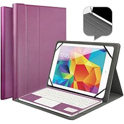 Wasan Funda con Teclado en Español Bluetooth Touchpad QWERTY Batería Recargable, PU Estuche de Piel para Windows Androis Tablet 9.7", 10.1", 10.5"
