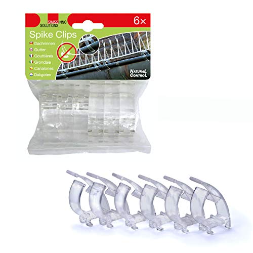 Swissinno Solution 1238001K Pique répulsif Pigeon pour gouttière Transparent, 13 x 14 x 3 cm