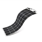  Renogy 100W 12V Solar Panel Monocristalino Célula Placa Solar Portatil Flexible Fotovoltaico Módulo Ligero Impermeable con MC4 Conector off Grid para Techo, RV, Barco, Caravana, Coche