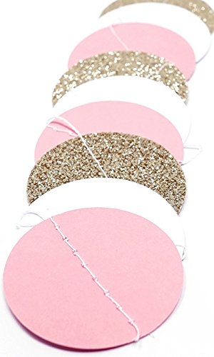 BigLion 54 pcs Stück Rosa und Gold Tissue Papier Pom Poms Blumen Quaste Polka Dot Papier Girlande ballons für Baby Dusche Dekoration Hochzeit Kinderzimmer Dekorationen Bridal Dusche - 4