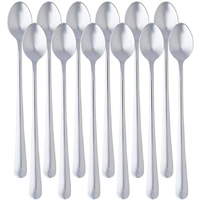 AmazonBasics Cuillère à macchiato en acier inoxydable avec bord arrondi, lot de 6 (18/0)