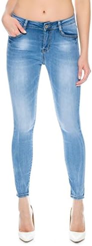 SIMPLY CHIC Womens Skinny Blue Stonewashed Jeans Denim Stretch Pants Size 32 (42 EU)