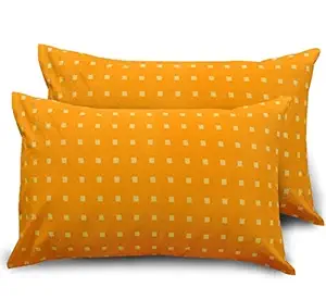 Ahmedabad Cotton High Quality Cotton Pillow Cover/Case Set (2 Pcs) - Orange