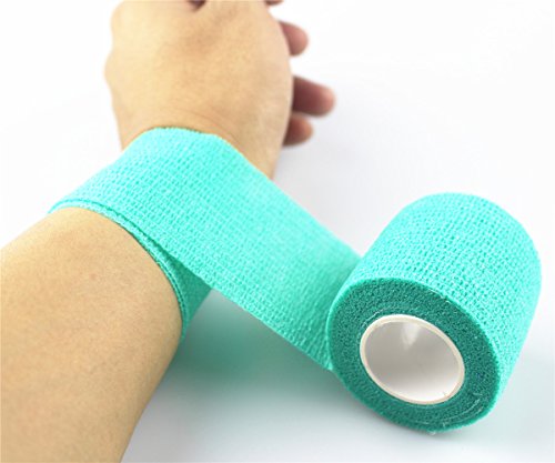YCNK 5 Pack 2 Zoll X 5 Yards Self Adherent Cohesive Wrap Bandagen Flexible Stretch Athletic Tape mit starken Elastik für medizinische Sport Pet Supply - 7