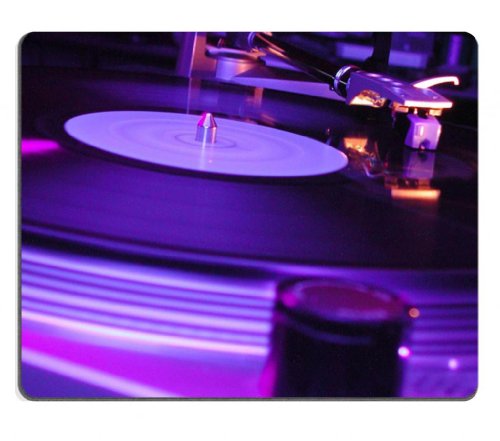 Vinyl DJ Gramophone Purple Color Mouse Pads Customized Made to Order Support Ready 9 7/8 Inch (250mm) X 7 7/8 Inch (200mm) X 1/16 Inch (2mm) High Quality Eco Friendly Cloth with Neoprene Rubber MSD Mouse Pad Desktop Mousepad Laptop Mousepads Comfortable Computer Mouse Mat Cute Gaming Mouse pad