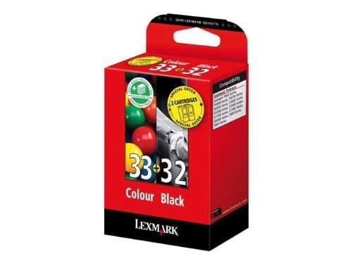 Lexmark 80D2951 32 / 33 Tintenpatrone und dreifarbig Standardkapazität: 15.6ml, Farben: 11.5ml: 300 S, Farbe: 250 S, schwarz