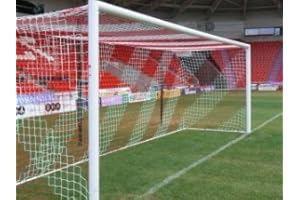 ‎NETSPORTIQUE Fußballtornetz Stadion PRO - 7,50 x 2,50 x 2 x 2m - 4mm - PP - wetterfest - knotenlos - zweifarbig