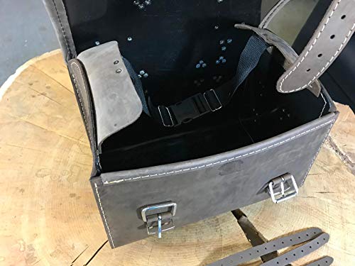 ORLETANOS Loki Brown Gepäckkoffer kompatibel mit Roller Sissybar Tasche Leder HD Harley Davidson Yamaha Suzuki Honda Kawasaki Chopper Gepäck Werkzeugtasche Case Topcase Koffer Satteltaschen