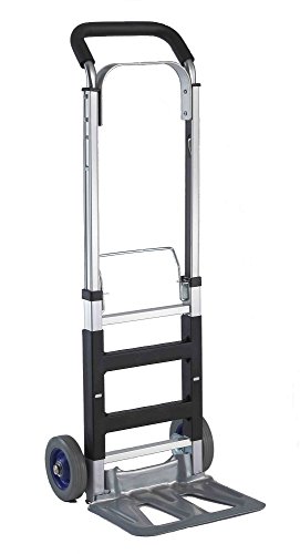 T-EQUIP ALU-120 - Carretilla de aluminio, plegable y manual, plataforma rodante compacta, 120 kg de capacidad de carga, AnxPxAl: 40 x 41,5 x 110 cm