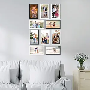 Random New Synthetic Collage Set of 16 Photo Frames (4 x 6 Inch - 4, 5 x 7 Inch - 8 & 6 X 8 Inch - 4), Black