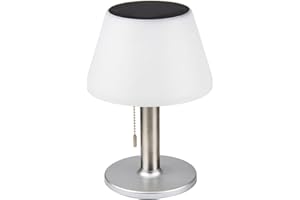 ito electronics Solar Table Lamp Indoor Outdoor 3 Levels 4-8 Hours Light Time Warm White LED Light Silver
