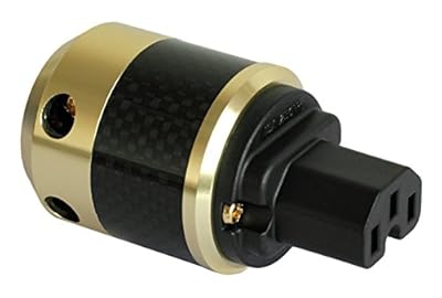Connettore di alimentazione IEC - Connettori placcati oro 24k - Guscio rivestito in Fibra di Carbonio