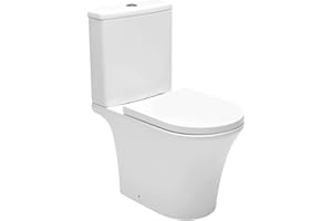 Swiss Aqua Technologies | Combi WC à Poser Sans Bride | Avec Abattant Softclose SATBRE030RREXVP | Remplissage par le Bas