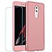 Price comparison product image Huawei Honor 6X Case Lanpangzi TPU Silicone 3 in 1 Combination Ultra Slim Cover with [Tempered Glass Screen Protector] Scratch-resistant Protective Case - Rose Gold