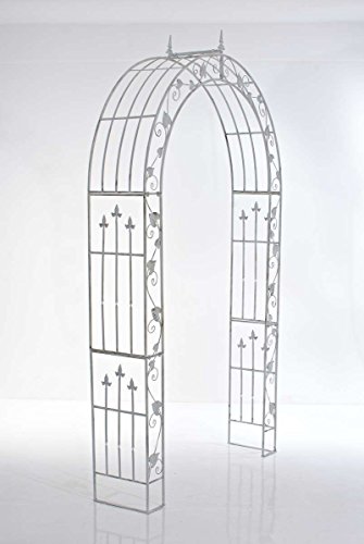 CLP Rosenbogen EMMA, Eisen pulverbeschichtet, ca. 150 cm breit, ca. 250 cm hoch, Metall Rankhilfe antik weiß - 7