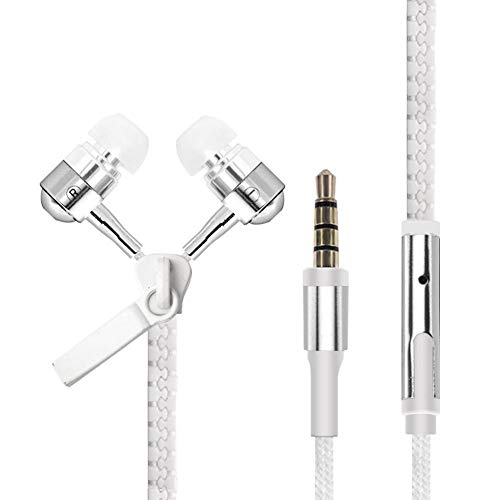 Preisvergleich Produktbild DSSDDS Kopfhörer Glowing reißverschluss kopfhörer leucht Headset Sport ohrhörer Musik verdrahtete kopfhörer für iPhone für Samsung für xiaomi 3,5mm stecker (Farbe : Weiß)