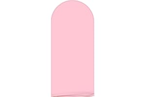 AIBIIN 1x2.1m Solide Rosa Farbe Bogen Form Backdrop Runde Top Backdrop Bogen Rahmen Abdeckung 2-seitig Fit Backdrop Stand für Hochzeit Zeremonie Geburtstag Party Baby Dusche Bankett Dekoration