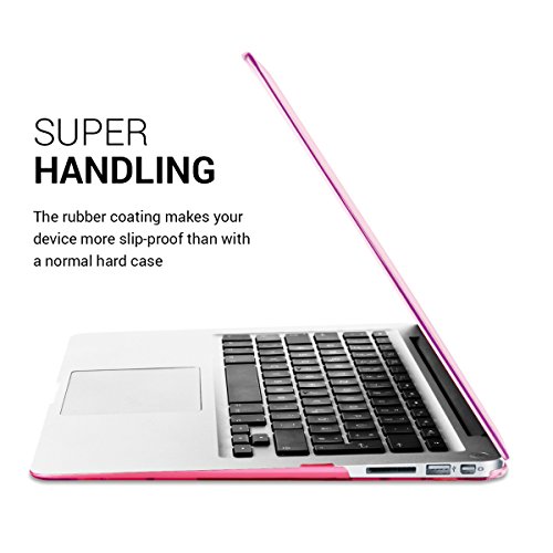 kwmobile Crystal Hülle für Apple MacBook Air 13″ (ab Mitte 2011) Hard Case – dünne durchsichtige transparente Schutzhülle Cover Tasche Pink Transparent - 3