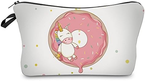 NobleQueen 2017 3D Printed Unicorn Cosmetic Bags Kawaii Style Colorful Gift Girls Portable Travel Necessary (White Unicorn)
