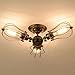 Produktbild GJ123 Deng Retro Design Deckenleuchte, rund Eisen Grille Creative Light