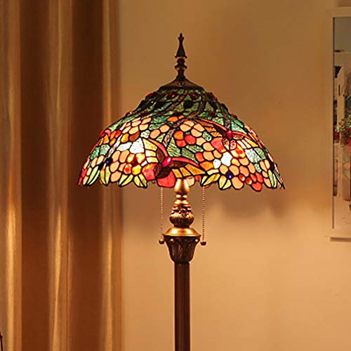 Preisvergleich Produktbild 16-Zoll-Tiffany-Stehleuchte für Café-Studie Wohnzimmer Schlafzimmer Stehleuchte Glaslampe