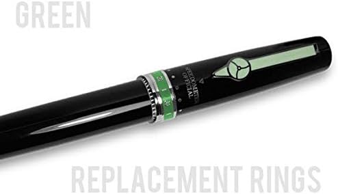 Speedometer Official Italian Styled DLC Black Roller Pen with Black & Green Bezel Collars