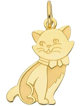 Gold 8 k ( 333 ) Motiv - Anhänger - Katze - B. 17,8 mm - H. 15,2 mm