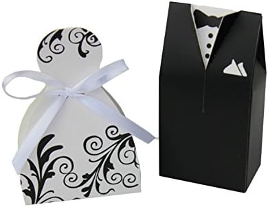 FormVan Arabesquitic Bride and Groom Wedding Gift Paper Boxes, Pack of 100 pairs of Bride and Groom