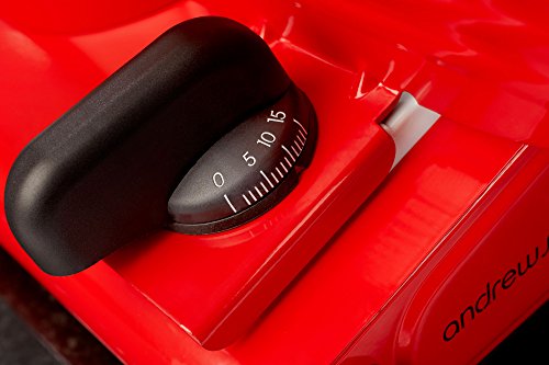 Andrew James – Elektrische Präzisions-Aufschnittmaschine Allesschneider in Rot – 19cm Klinge + 2 Extra Klingen für Brot und Fleisch – 2 Jahre Garantie - 5