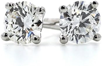 Precious Jewels UK - DIAMOND Stud Solitaire Earrings 0.50ct 18ct White Gold. Certificate By GIE