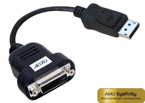 Accell B087B-005B UltraAV Adapter (Display Port auf DVI-D Single-Link, aktiv, AMD-zertifiziert) schwarz