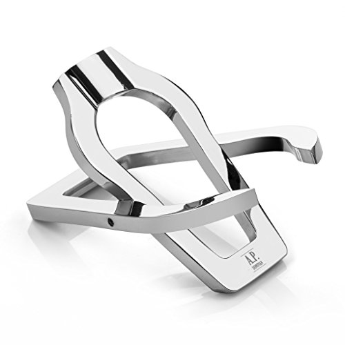 A.P. Donovan – Holz-Tabak-Pfeifen-Set handgemacht (mit Edelstahl Pfeifen-Ständer & Tabak-Stopfer / Besteck) – für 9mm Filter – Guajakholz – Votan - 7