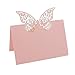 Produktbild JZK® 50 x Schmetterling Schnitt, Namenskärtchen / Platzkarte / Namensschild / Sitzkarte / Namenskarte / Tischkarte / Tischkärtchen für Party Taufe Kommunion Hochzeit Geburtstag oder andere Anlässe ( pearly pink )
