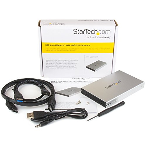 StarTech.com eSATAp / eSATA oder USB 3.0 externes 2.5″ SATA III 6Gb/s Festplattengehäuse mit UASP – Portable HDD / SSD - 4