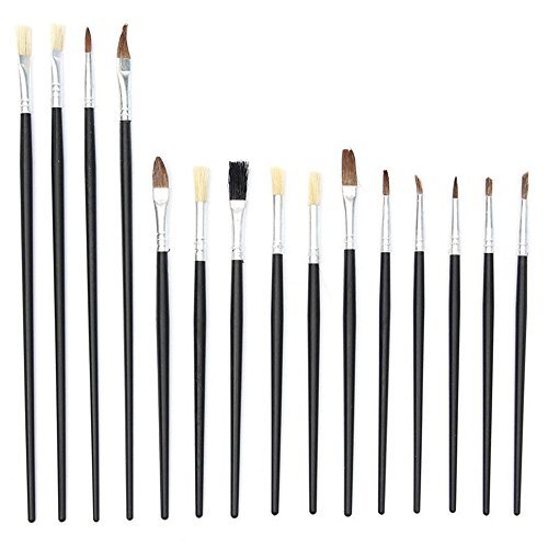Ardisle 15 X FACE PAINTING BRUSHES - ROUND AND FLAT TIP ART PAINT BRUSH GLITTER QUALITY