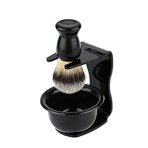 3 In 1 Shaving Brush Kit- Shaving Frame Base & Shaving Soap Bowl & Bristle Hair Shaving Brush, Men's Shaving Set Shaving… - Image 2