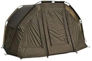 ‎CARPLINE24 Carpline24 Angelzelt Economic I Robustes 2-Mann-Bivvy I Leichter Aufbau I 2-Personen Kuppel-Zelt Camping Pop-Up-Tent I Karpfenzelt wasserdicht 10.000mm Wassersäule I 300x300x155cm nur 7kg