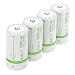 Produktbild BAKTH D Größe NiMH 10000mAh hohe Kapazität Geringe Selbstladung vorgeladen ohne Memory-Effekt Akkus für Haushaltsgeräte (4 Stück)
