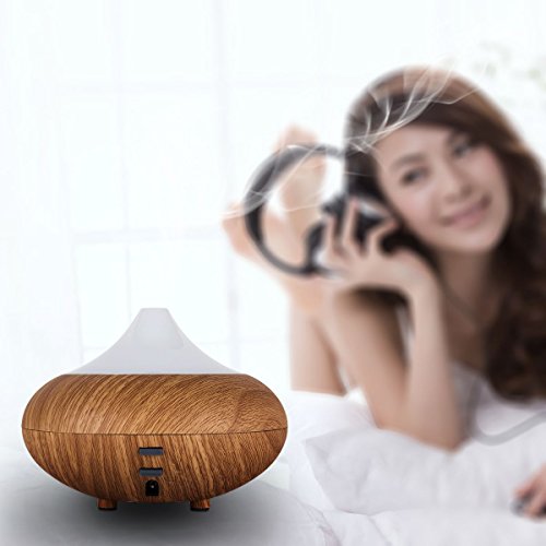Uvistar 160ml Aroma Diffuser Ultraschall Luftbefeuchter Humidifier mit 7 farben LED Farbwechsel,sicher und leise automatisch abgeschaltet. (Light Brown) - 6