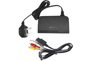 WICAREYO Power Supply with AV Cable Compatible for N64, AC Adapter with AV Composite Video Cable Cord Compatible for N64 Console