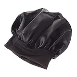  KAIMENG Sombrero de Gorro de Sol de satén, Sombrero de Gorro de Noche Sombrero de pérdida de Cabello Sombrero de salón Sombrero de Dama Sombrero de niña de niña - Negro (56-58cm)