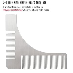 Beard Shaping Styling Template, Beard Shaping Tool with Comb Stainless steel Beard Styling for Perfect Lines & Symmetry… - Image 5