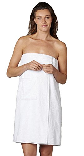 Workwear World WW253 White Velcro Fastening Towelling Beauty & Spa Body Wrap (Small)