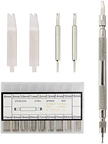 Htianc Watch Band Repairing Tool with Double Shoulders link Replacement Spring Bars pins 144 Pcs for Most Watch Strapscement Spring Bars pins 144 Pcs for Most Watch Straps Tool for Watchmakers- 5.1 Inch