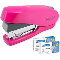Rapesco 1468 Luna Less Effort Halbstreifen Heftgerät mit reduziertem Kraftaufwand Heftklammern, (1000 Stück 24/8mm…